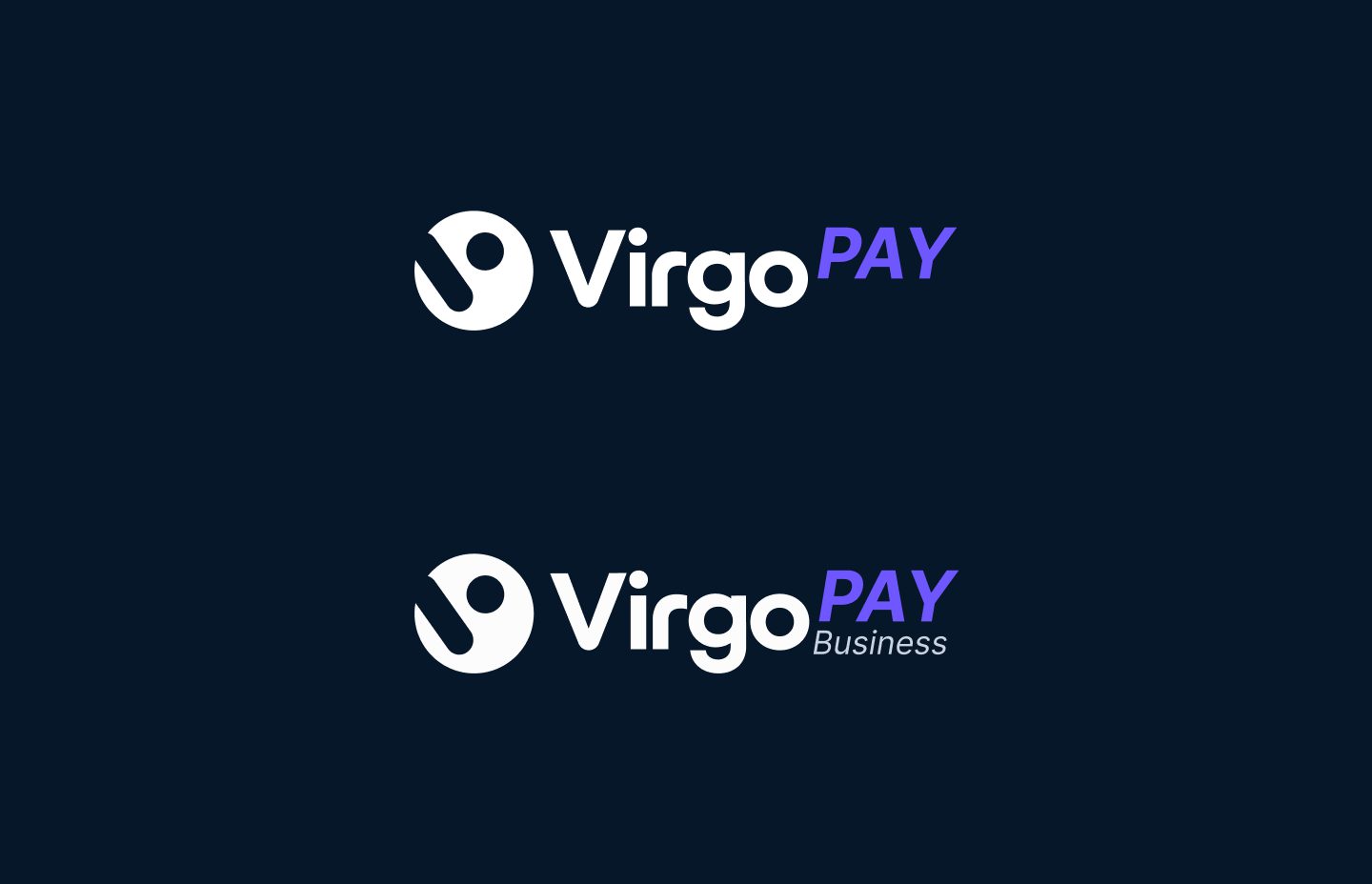 VirgoPAY logo lockup on a dark ground
